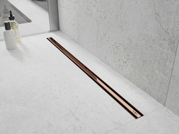 Mexen Flat 360° Slim odpływ liniowy obrotowy 150 cm, różowe złoto - 1641150