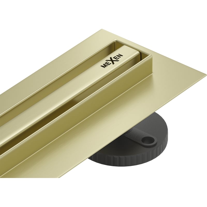 Mexen Flat 360° Slim odpływ liniowy obrotowy 60 cm, złoty szczotkowany - 1A41060