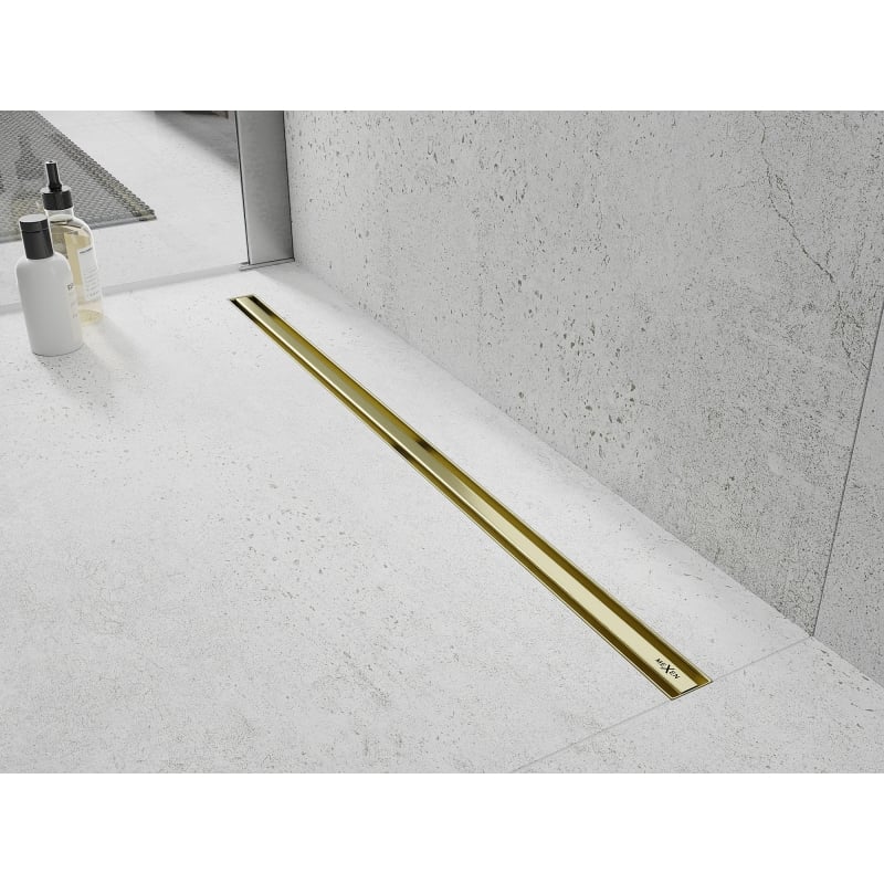 Mexen Flat 360° Slim odpływ liniowy obrotowy 120 cm, złoty szczotkowany - 1A41120