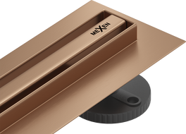 Mexen Flat 360° Slim odpływ liniowy obrotowy 140 cm, miedź szczotkowana - 1C41140