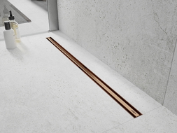Mexen Flat 360° Slim odpływ liniowy obrotowy 140 cm, miedź szczotkowana - 1C41140