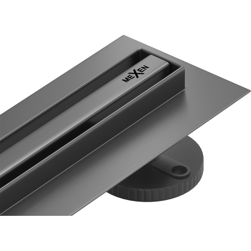 Mexen Flat 360° Slim odpływ liniowy obrotowy 50 cm, gun gray szczotkowany - 1E41050