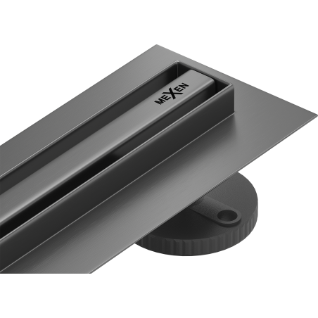 Mexen Flat 360° Slim odpływ liniowy obrotowy 120 cm, gun gray szczotkowany - 1E41120