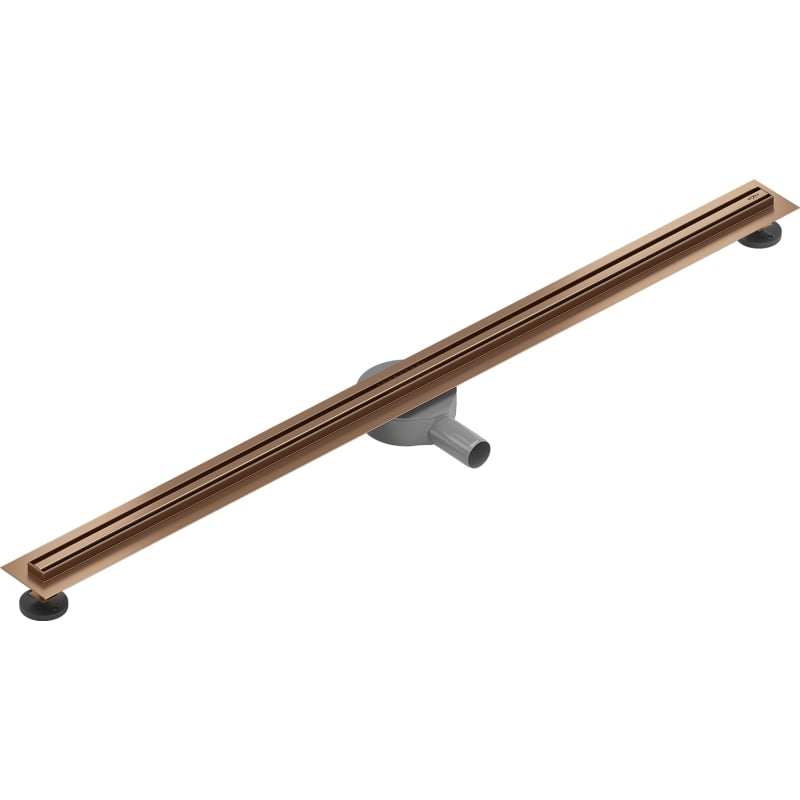 Mexen Flat 360° Slim odpływ liniowy obrotowy 130 cm, miedź szczotkowana - 1C41130