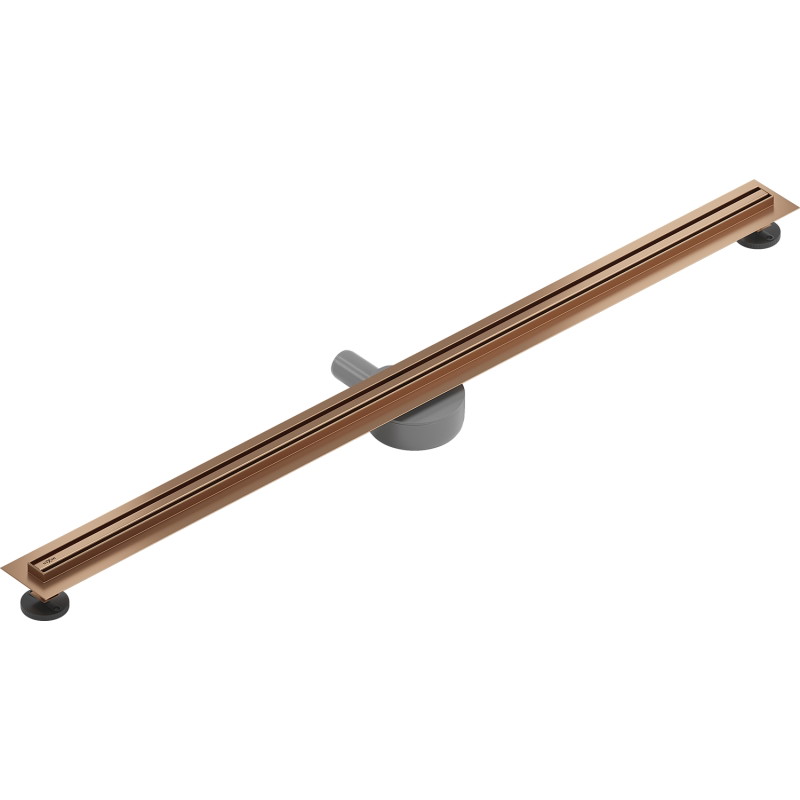 Mexen Flat 360° Slim odpływ liniowy obrotowy 140 cm, miedź szczotkowana - 1C41140