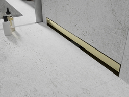 Mexen Flat Wall odpływ liniowy ścienny 2w1 120 cm, złoty - 1530120