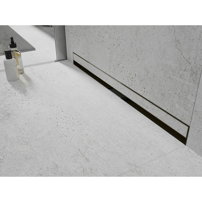 Mexen Flat Wall odpływ liniowy ścienny 2w1 90 cm, złoty - 1530090