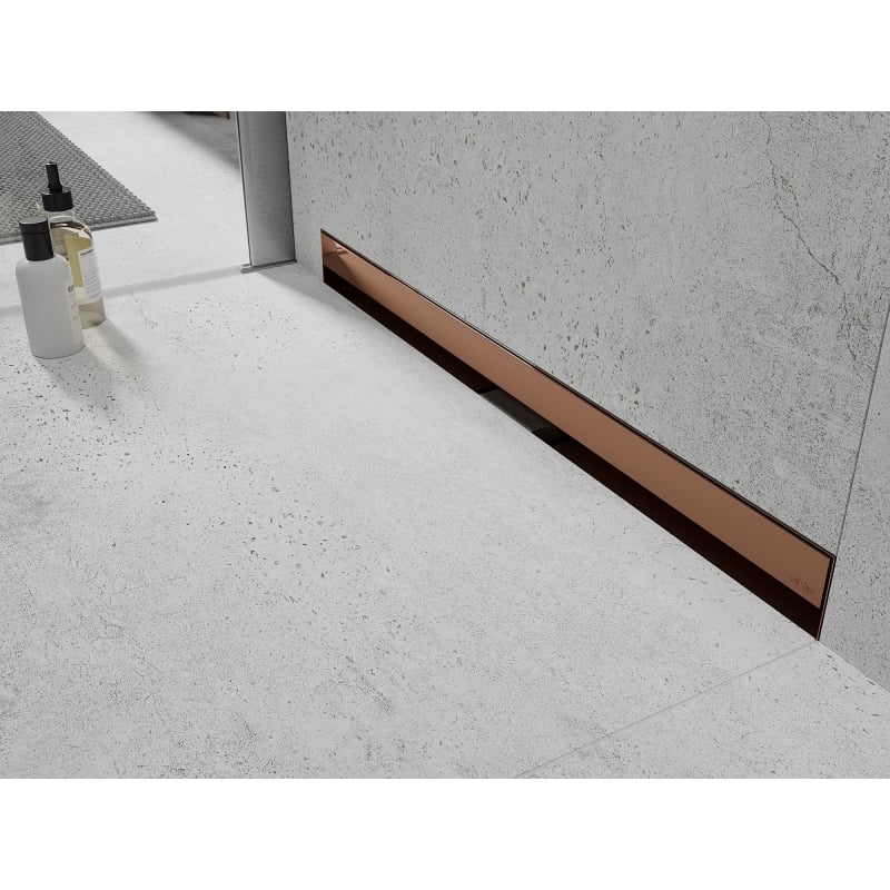Mexen Flat Wall odpływ liniowy ścienny 2w1 100 cm, różowe złoto - 1630100