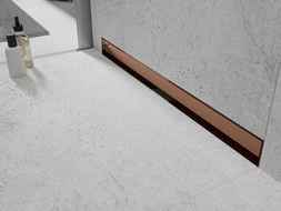 Mexen Flat Wall odpływ liniowy ścienny 2w1 100 cm, różowe złoto - 1630100