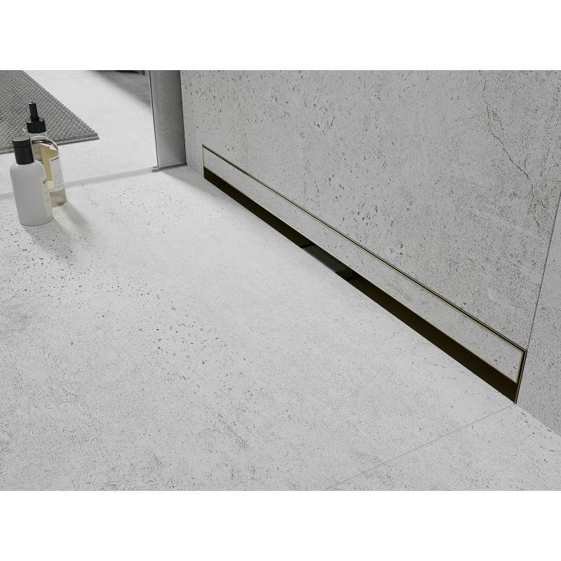 Mexen Flat Wall odpływ liniowy ścienny 2w1 50 cm, złoty szczotkowany - 1A30050