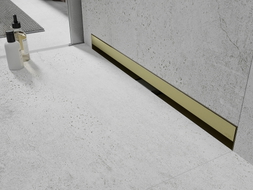 Mexen Flat Wall odpływ liniowy ścienny 2w1 90 cm, złoty szczotkowany - 1A30090
