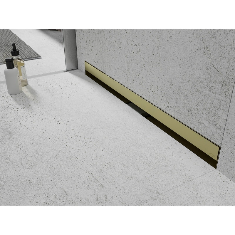 Mexen Flat Wall odpływ liniowy ścienny 2w1 100 cm, złoty szczotkowany - 1A30100