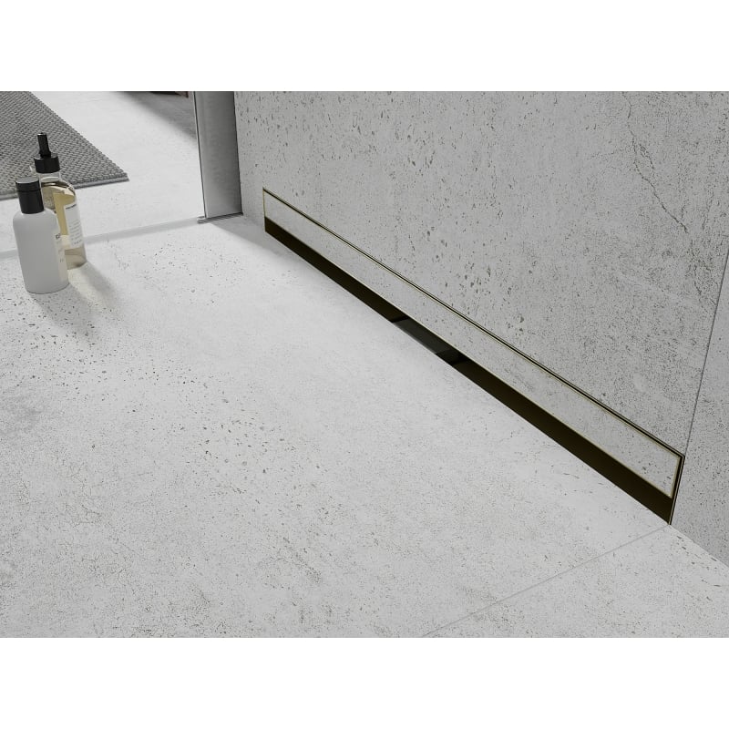 Mexen Flat Wall odpływ liniowy ścienny 2w1 120 cm, złoty szczotkowany - 1A30120