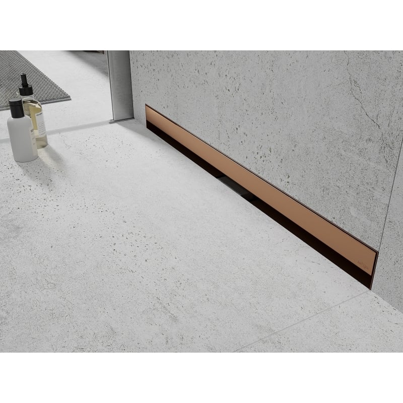 Mexen Flat Wall odpływ liniowy ścienny 2w1 80 cm, miedź szczotkowana - 1C30080