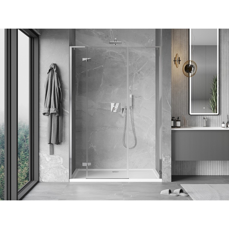 Mexen Mist-H L drzwi prysznicowe uchylne lewe 125 cm, transparent, chrom - 8A5L-125-001-01-00-L