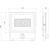 Mexen Luxpro naświetlacz LED z czujnikiem ruchu, 70W, Zimna - 6500K, 6300 lm, czarny - L235-070-65-70