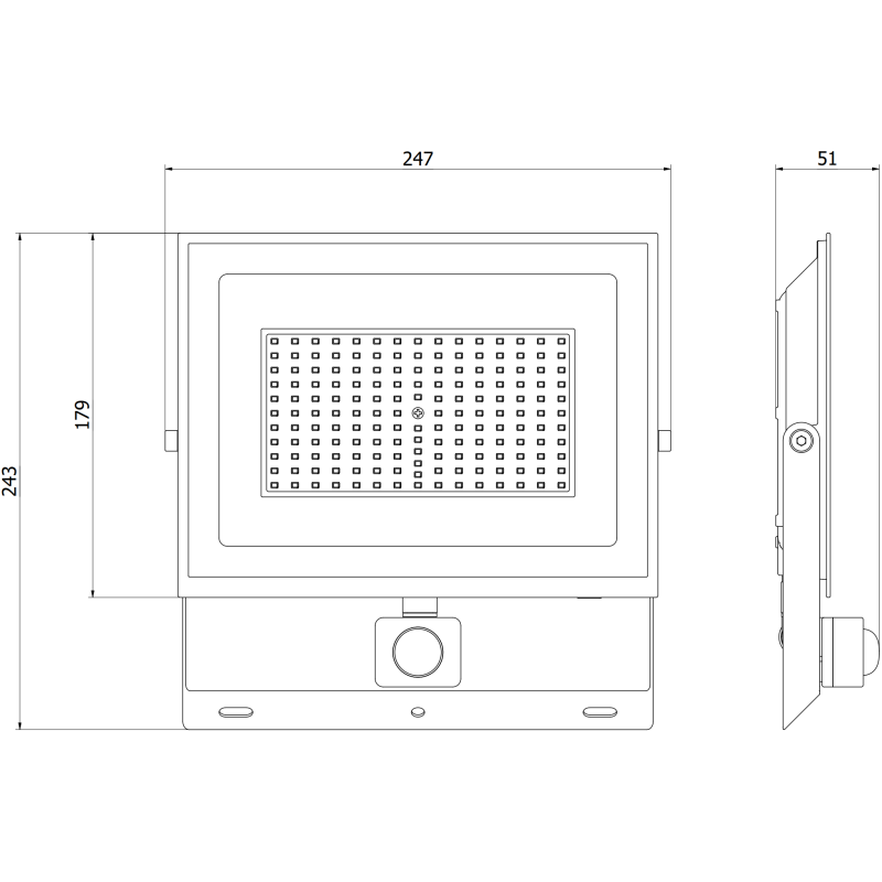 Mexen Luxpro naświetlacz LED z czujnikiem ruchu, 100W, Neutralna - 4000K, 9000 lm, czarny - L235-100-40-70