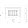 Mexen Luxpro naświetlacz LED z czujnikiem ruchu, 100W, Neutralna - 4000K, 9000 lm, czarny - L235-100-40-70