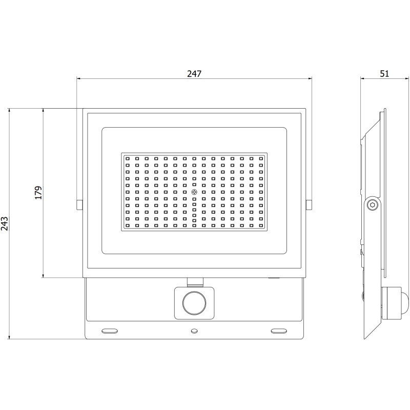 Mexen Luxpro naświetlacz LED z czujnikiem ruchu, 100W, Zimna - 6500K, 9000 lm, czarny - L235-100-65-70