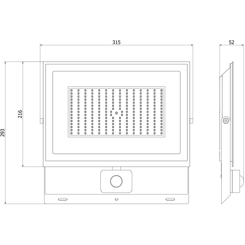 Mexen Luxpro naświetlacz LED z czujnikiem ruchu, 150W, Neutralna - 4000K, 13500 lm, czarny - L235-150-40-70