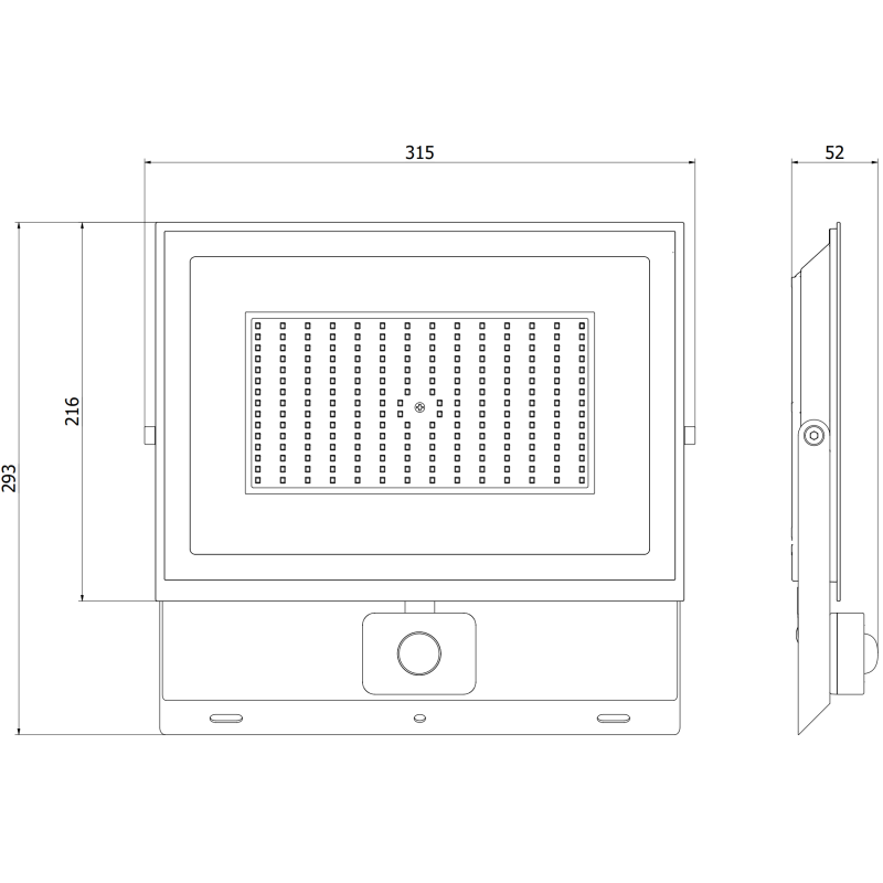 Mexen Luxpro naświetlacz LED z czujnikiem ruchu, 150W, Zimna - 6500K, 13500 lm, czarny - L235-150-65-70