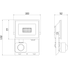 Mexen Luxpro+ naświetlacz LED z czujnikiem ruchu, 10W, Neutralna - 4000K, 1100 lm, biały - L236-010-40-20