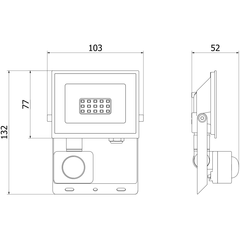 Mexen Luxpro+ naświetlacz LED z czujnikiem ruchu, 10W, Zimna - 6500K, 1100 lm, biały - L236-010-65-20