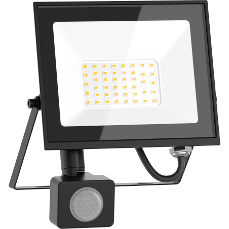 Mexen Luxpro+ naświetlacz LED z czujnikiem ruchu, 30W, Zimna - 6500K, 3300 lm, czarny - L236-030-65-70