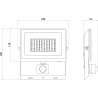 Mexen Luxpro+ naświetlacz LED z czujnikiem ruchu, 50W, Zimna - 6500K, 5500 lm, czarny - L236-050-65-70