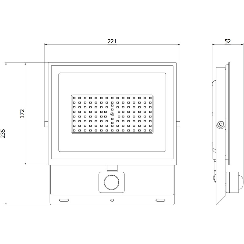 Mexen Luxpro+ naświetlacz LED z czujnikiem ruchu, 70W, Neutralna - 4000K, 7700 lm, czarny - L236-070-40-70