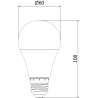 Mexen Nova 3x żarówka LED E27, A60, 6W, Neutralna  - 4000K, 630 lm - L100-E27-0640-01x03