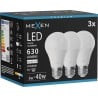 Mexen Nova 3x żarówka LED E27, A60, 6W, Neutralna  - 4000K, 630 lm - L100-E27-0640-01x03