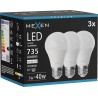 Mexen Nova 3x żarówka LED E27, A60, 7W, Neutralna - 4000K, 735 lm - L100-E27-0740-01x03