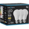 Mexen Nova 3x żarówka LED E27, A60, 8W, Ciepła - 3000K, 840 lm - L100-E27-0830-01x03