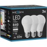 Mexen Nova 3x żarówka LED E27, A60, 8W, Neutralna - 4000K, 840 lm - L100-E27-0840-01x03