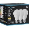 Mexen Nova 3x żarówka LED E27, A60, 9W, Ciepła - 3000K, 945 lm - L100-E27-0930-01x03