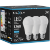 Mexen Nova 3x żarówka LED E27, A60, 12W, Zimna - 6500K, 1260 lm - L100-E27-1265-01x03