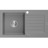 Mexen Pablo zlewozmywak granitowy 1-komorowy z ociekaczem 752 x 436 mm, szary, syfon chrom - 6510751010-71