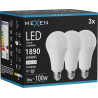 Mexen Nova 3x żarówka LED E27, A70, 18W, Neutralna - 4000K, 1890 lm - L100-E27-1840-01x03