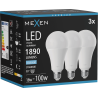 Mexen Nova 3x żarówka LED E27, A70, 18W, Zimna - 6500K, 1890 lm - L100-E27-1865-01x03