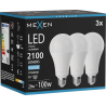 Mexen Nova 3x żarówka LED E27, A70, 20W, Zimna - 6500K, 2100 lm - L100-E27-2065-01x03