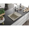 Mexen Enzo zlewozmywak granitowy 1-komorowy z ociekaczem 576 x 465 mm, beżowy, syfon chrom - 6506571005-69