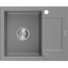 Mexen Enzo zlewozmywak granitowy 1-komorowy z ociekaczem 576 x 465 mm, szary, syfon chrom - 6506571005-71