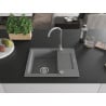 Mexen Enzo zlewozmywak granitowy 1-komorowy z ociekaczem 576 x 465 mm, szary, syfon chrom - 6506571005-71