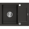 Mexen Enzo zlewozmywak granitowy 1-komorowy z ociekaczem 576 x 465 mm, czarny/złoty metalik, syfon chrom - 6506571005-75