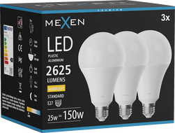 Mexen Nova 3x żarówka LED E27, A95, 25W, Ciepła - 3000K, 2625 lm - L100-E27-2530-01x03
