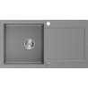 Mexen Leo zlewozmywak granitowy 1-komorowy z ociekaczem 900 x 500 mm, szary, syfon chrom - 6501901010-71