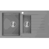 Mexen Matias zlewozmywak granitowy 1,5-komorowy z ociekaczem 900 x 505 mm, szary, syfon chrom - 6502901505-71