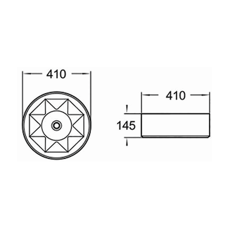Mexen Clarisa umywalka nablatowa 41 x 41 cm, biała/srebrna - 22074154