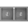 Mexen Mario zlewozmywak granitowy 2-komorowy 820 x 436 mm, szary, syfon chrom - 6504822000-71